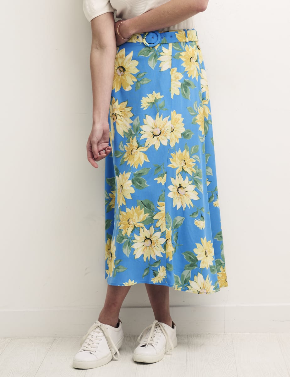 Sunflower Aurelia Belted Midi Skirt