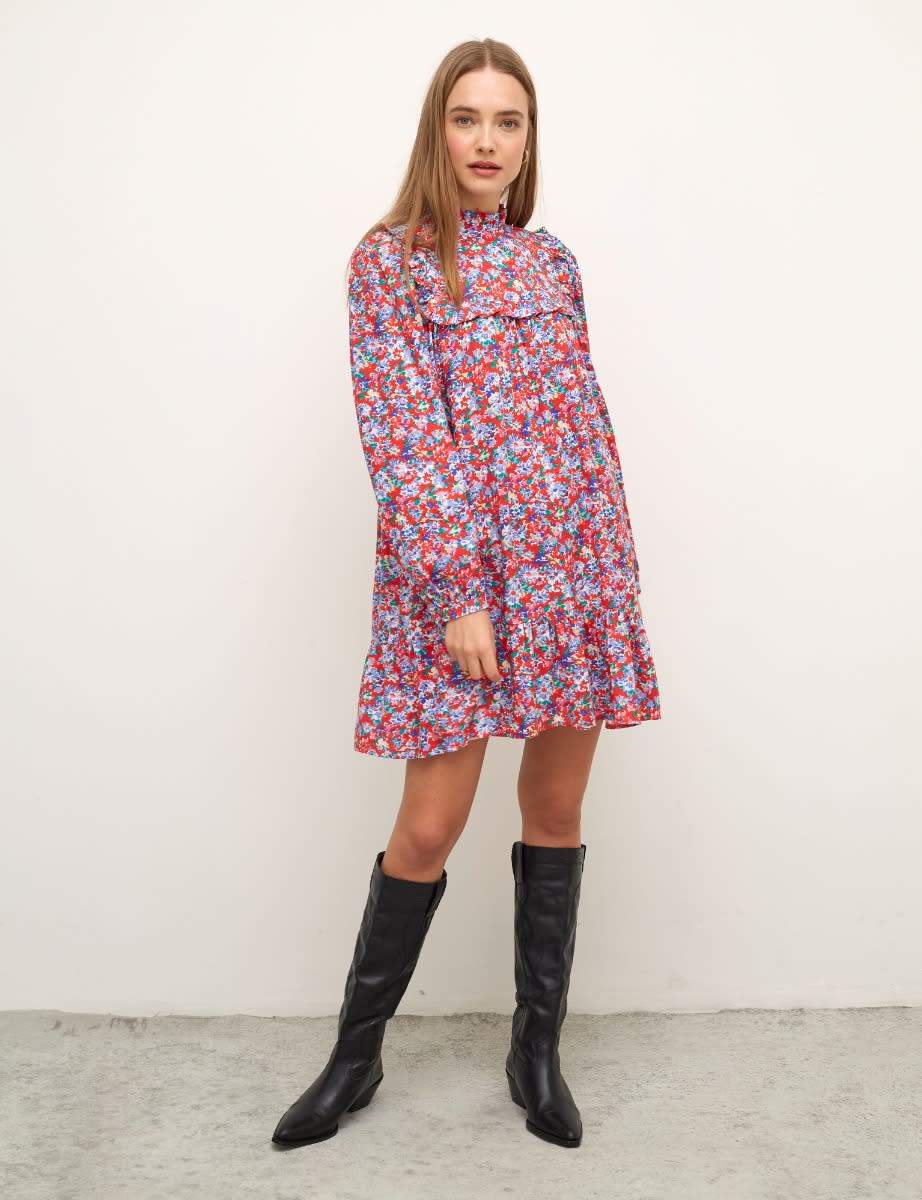 Brioney Floral Red Heather Mini Dress