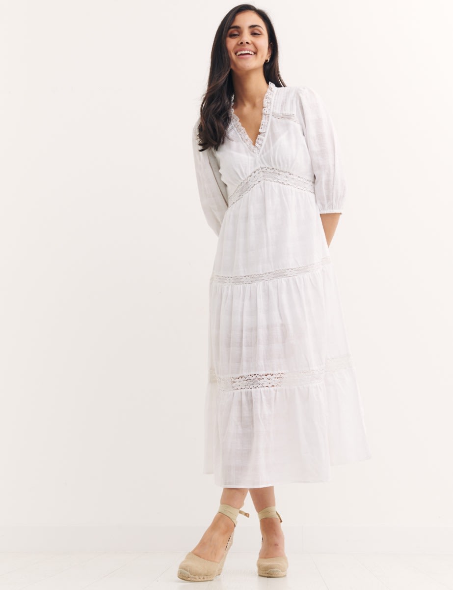 White Lace Mimi Midi Dress