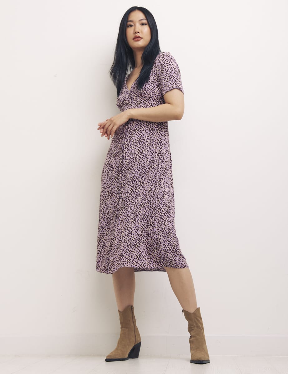 Purple Alexa Midi Dress 