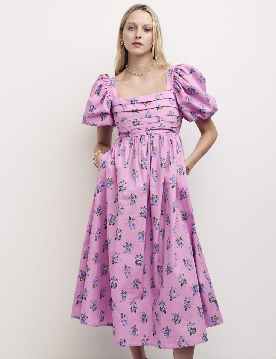 Pink Floral Nova Midi Dress