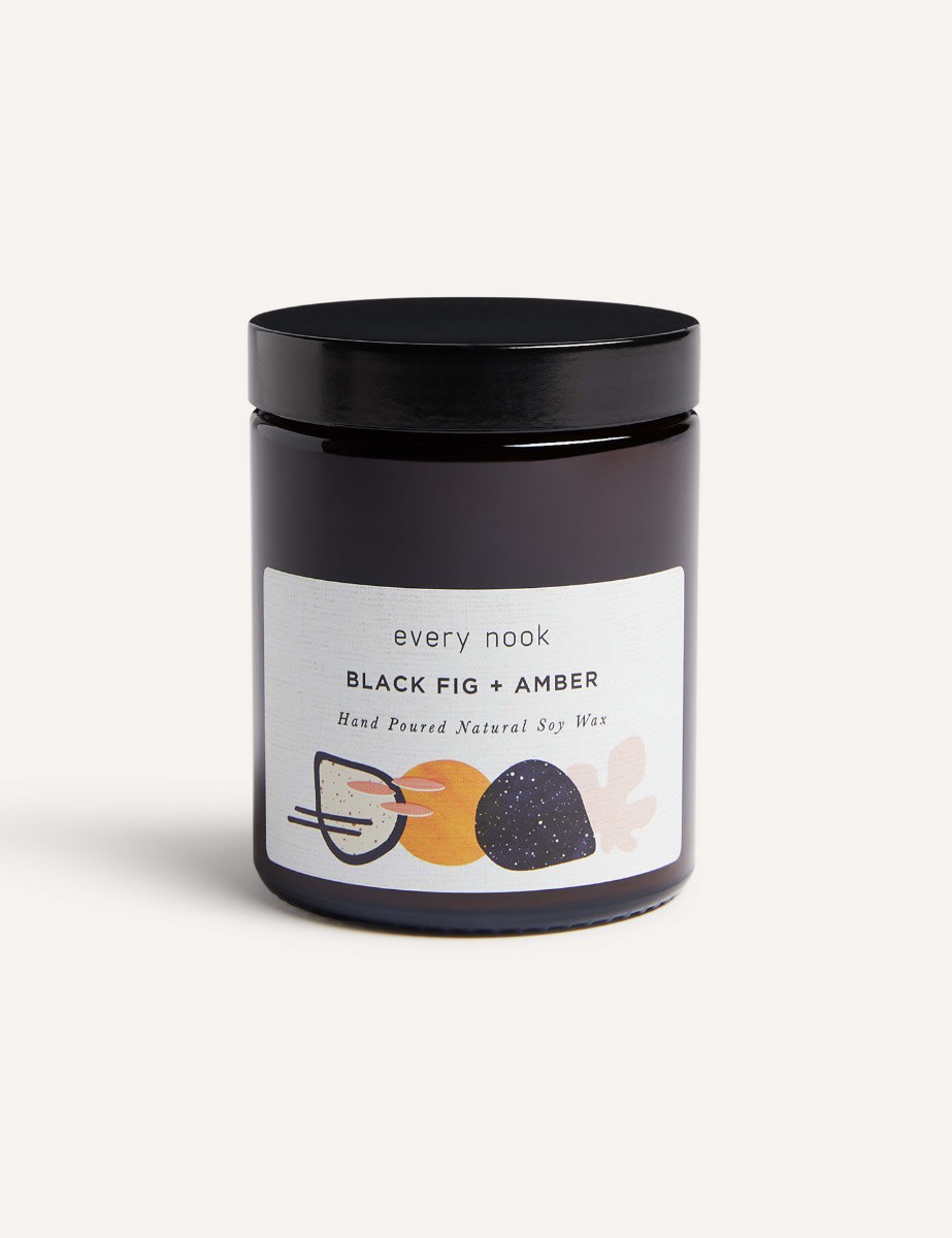 Every Nook Black Fig & Amber Scented Candle Medium with Box