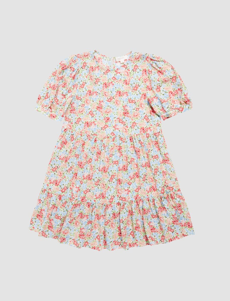 Somebody's Child Pink and Blue Bright Floral Rochelle Smock Mini Dress ...
