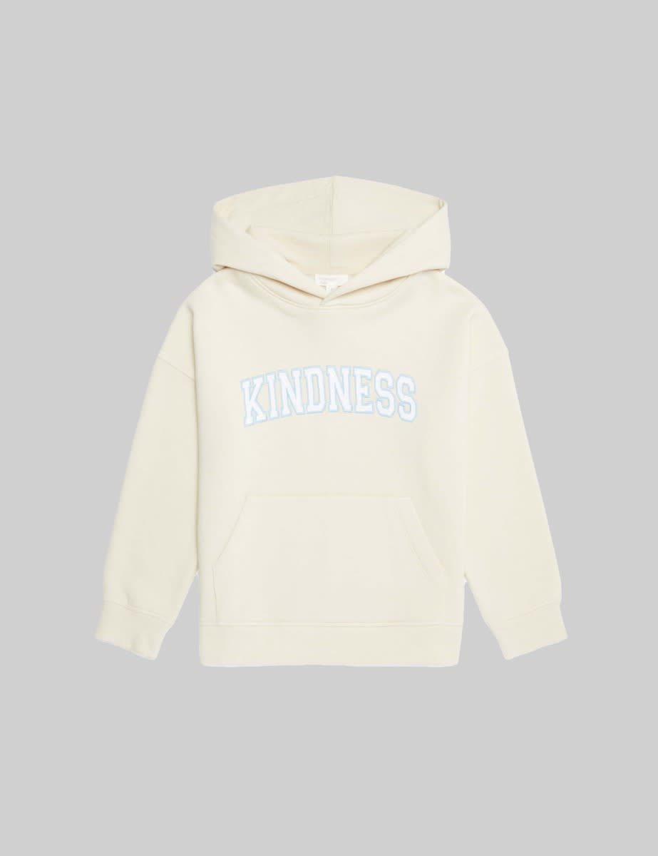 Somebody's Child Cream Kindness Embroidered Hoodie