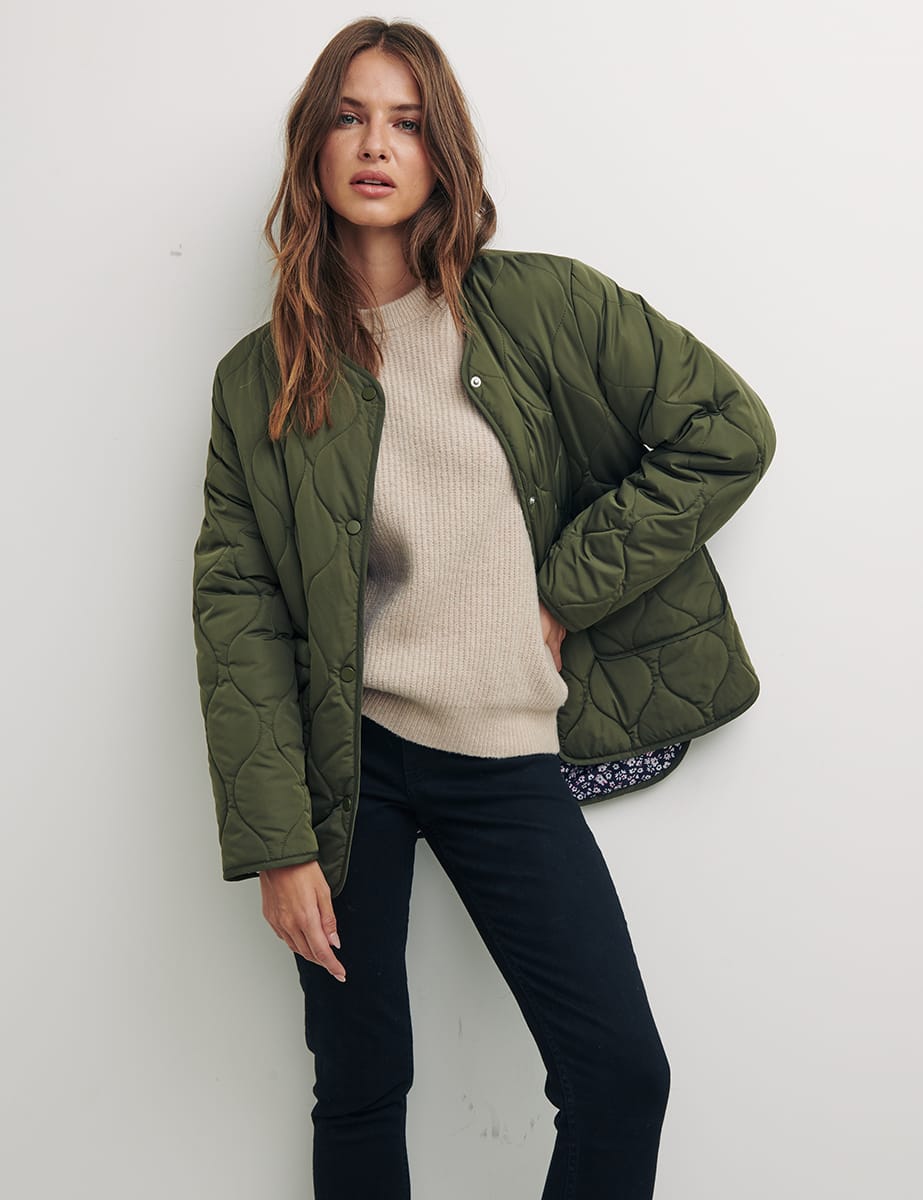 Green Rena Quilted Jacket