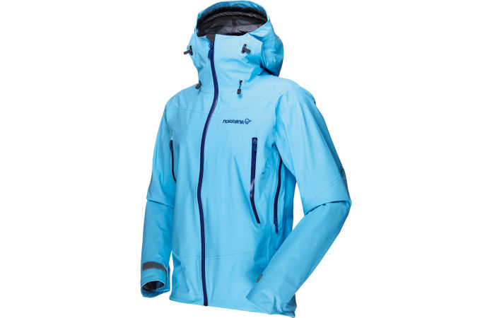 Waterproof jacket for women in blue - Norrona falketind
