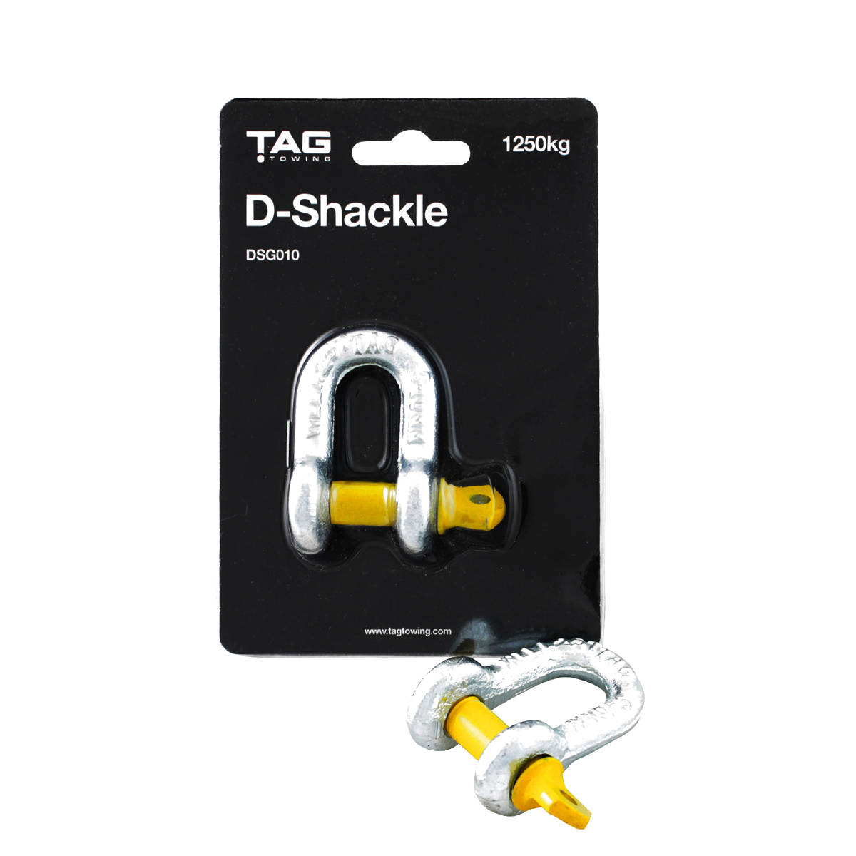 TAG D-Shackle - 10mm, 1250kg, Galvanised