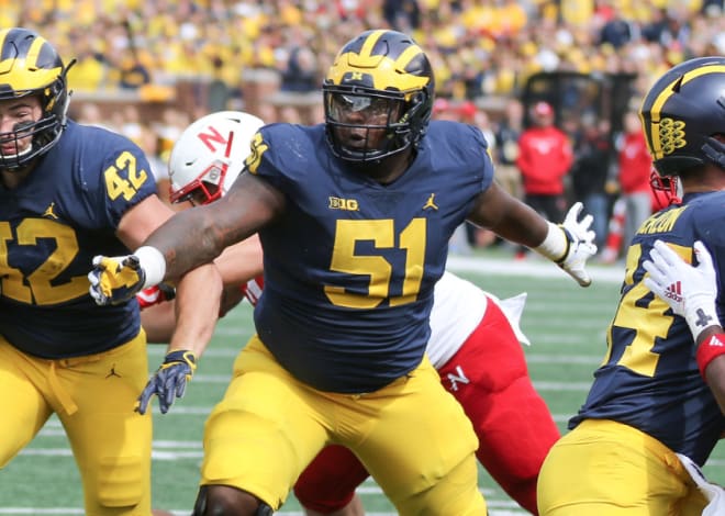 Former Michigan Wolverines football center Cesar Ruiz