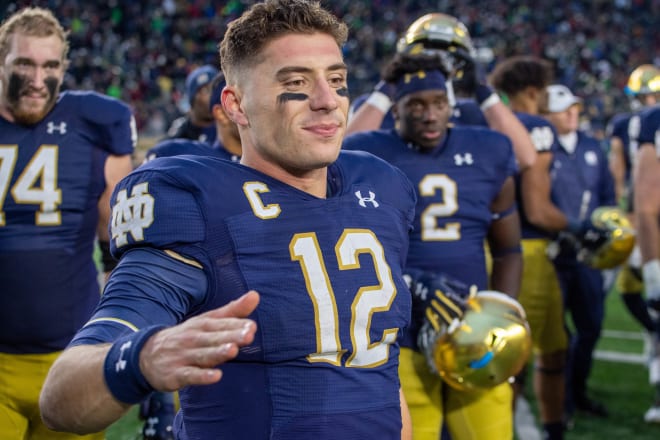 Notre Dame fifth-year senior quarterback Ian Book