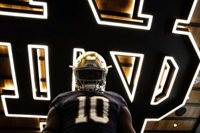 Notre Dame commit David Abiara during his visit.