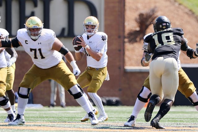 Notre Dame fifth-year senior quarterback Ian Book