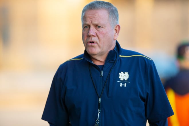 Notre Dame football head coach Brian Kelly