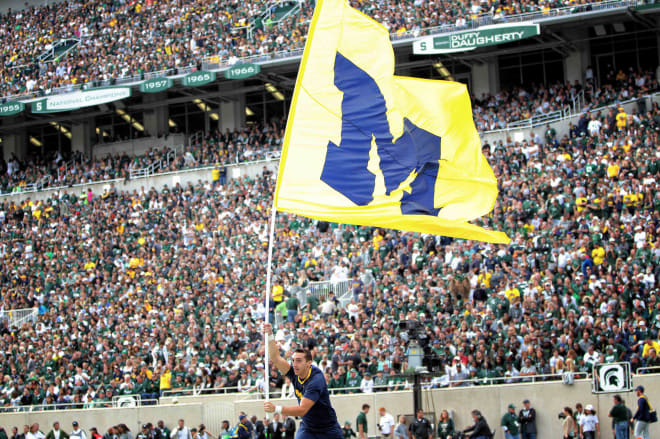 A Michigan Wolverines' football flag.