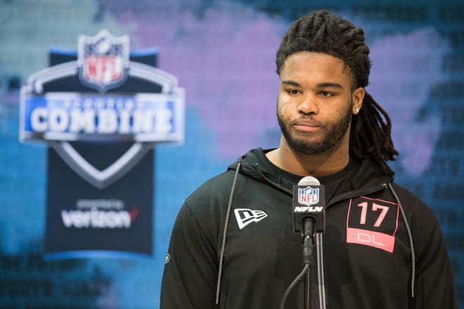 NC State Wolfpack football defensive lineman Larrell Murchison at the NFL Combine