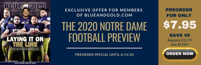 Blue & Gold Illustrated Notre Dame football preview 2020 magazine