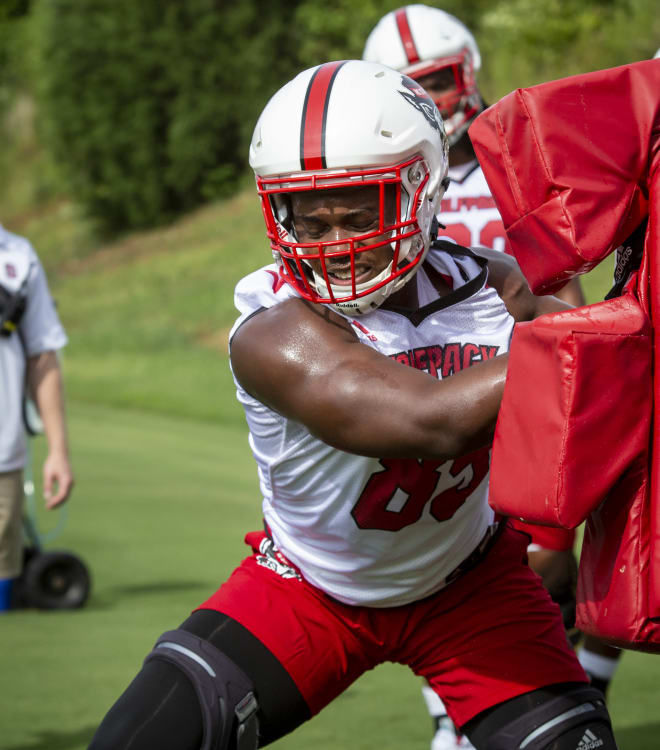 NC State Wolfpack football redshirt freshman defensive end Terrell Dawkins will vie for playing time this fall.