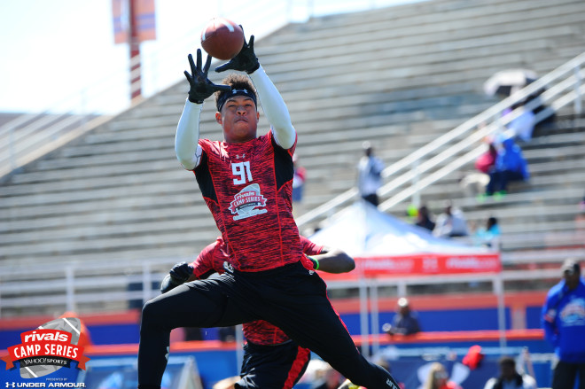 Jarrell hauls in a pass at the Rivals Camp in Orlando