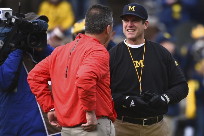 Urban Meyer and Jim Harbaugh will be going head-to-head off the field this year.