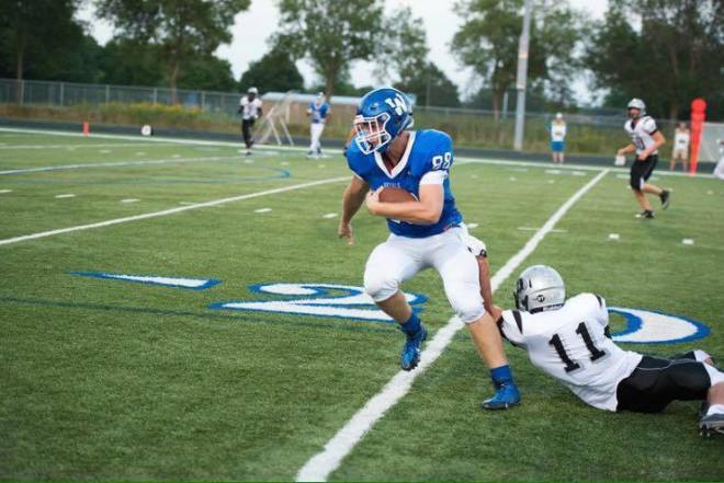 Bursch played both ways this year for the Royals and played some tackle, in addition to tight end.