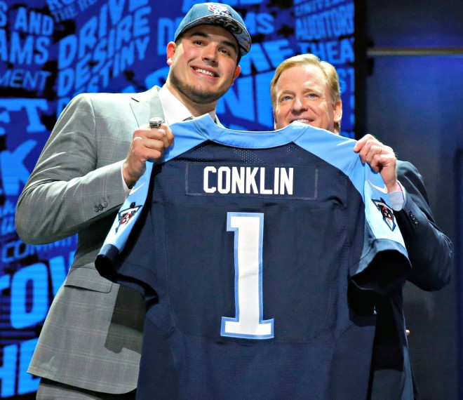 Titans trade up to grab 'nasty' Jack Conklin