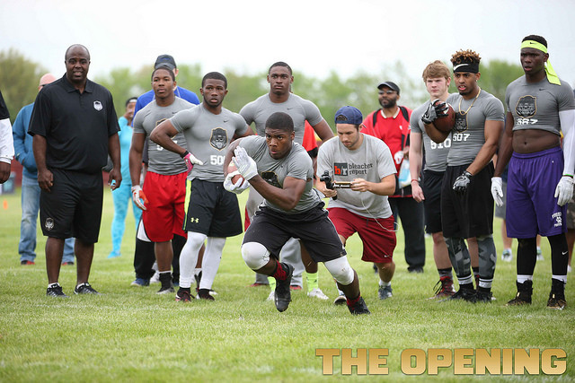 Ra'Shawn Allen competes at a camp.