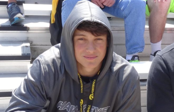 Iowa City West wide receiver Oliver Martin visited the Hawkeyes' spring game.