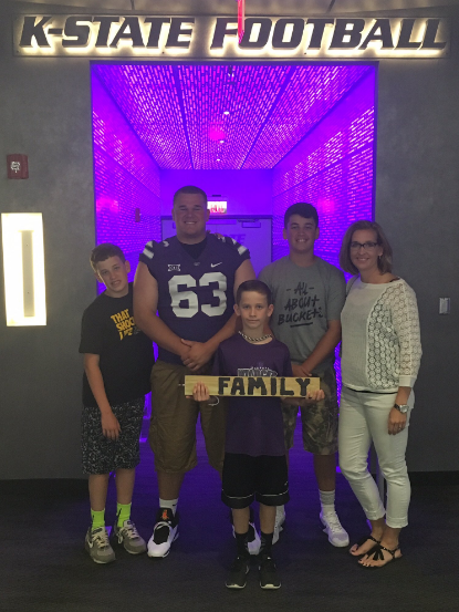 Staying close to home was a big plus for K-State with Adler, seen here with some of his family during a recent unofficial visit.
