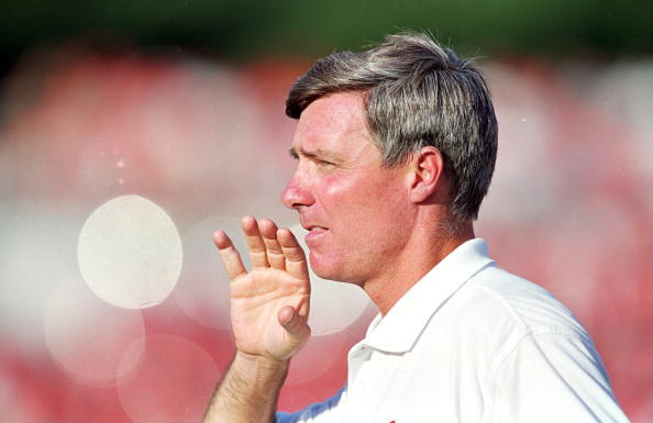 Bowden is shown here in his first game as Clemson's head coach versus Marshall in 1999.