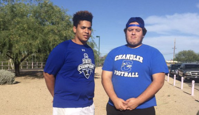 Gewann Frazier and Vinny Vital on their "tour" of Arizona Prep Sports Academy