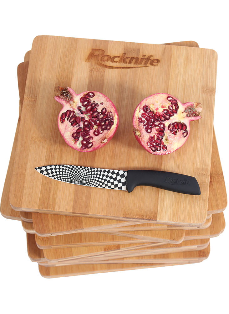 Square Bamboo Chopping Board Rocknife Ceramic Knives