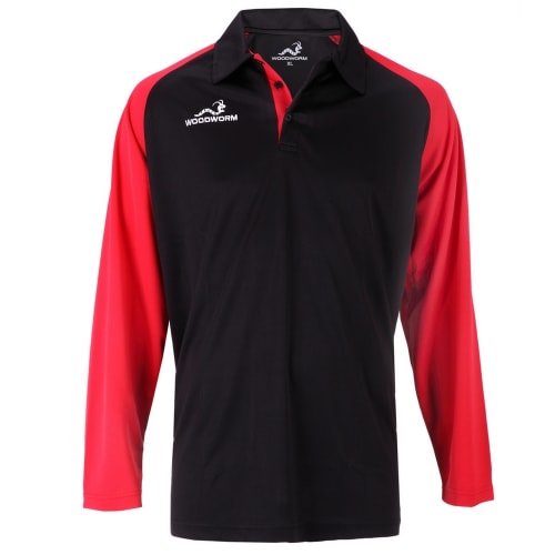 Woodworm Pro Cricket Long Sleeve Shirt Red