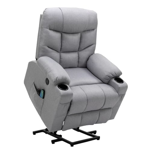 Homegear Fabric Power Lift Electric Recliner Chair w/ Massage, Grey