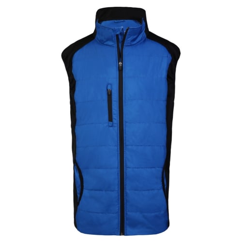 Woodworm Full Zip Padded Mens Gilet Golf Vest - Blue