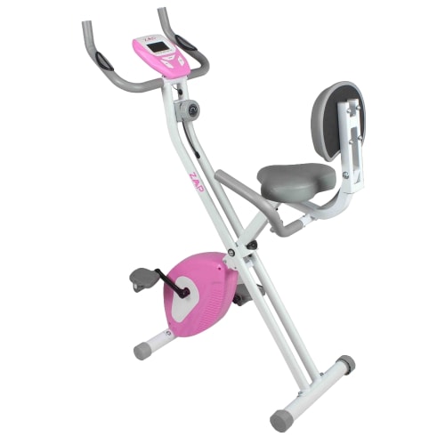 ZAAP Fitness Folding Recumbent Upright Exercise Bike - White/Pink