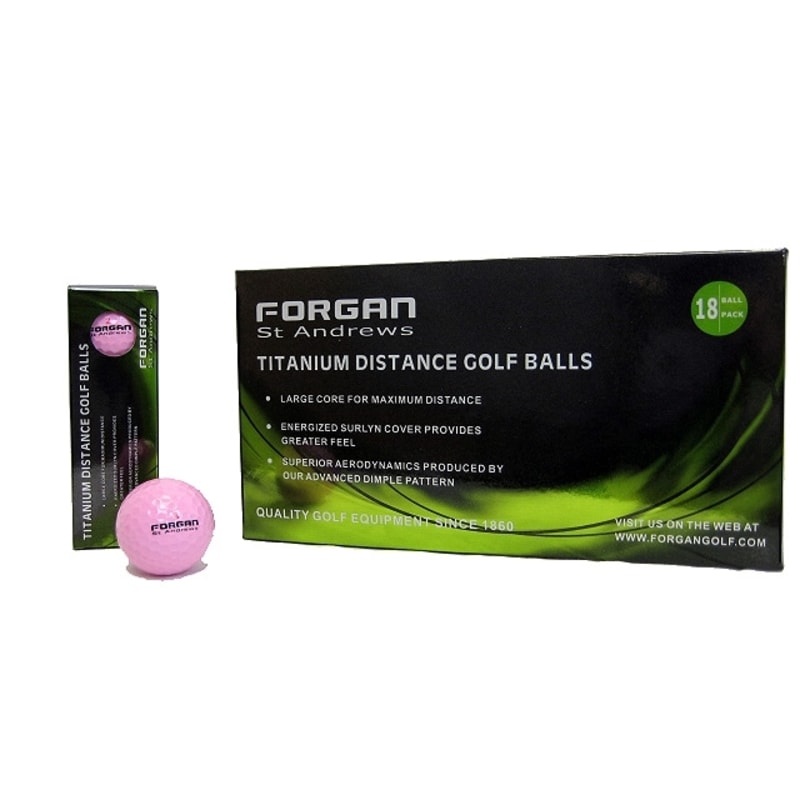 18 Forgan Golf Titanium Distance Golf Balls PINK #