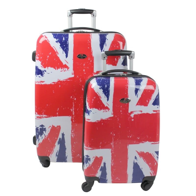 Swiss Case 4 Wheel 2Pc Suitcase Set Union Jack