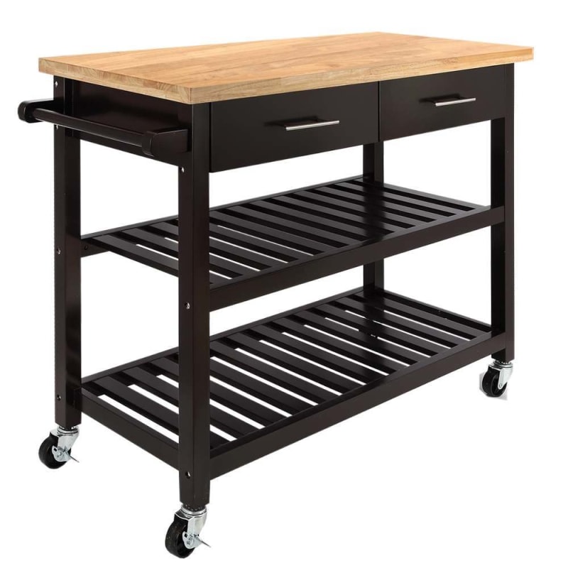 Homegear Open Storage V3 Kitchen Cart with Shelves ...