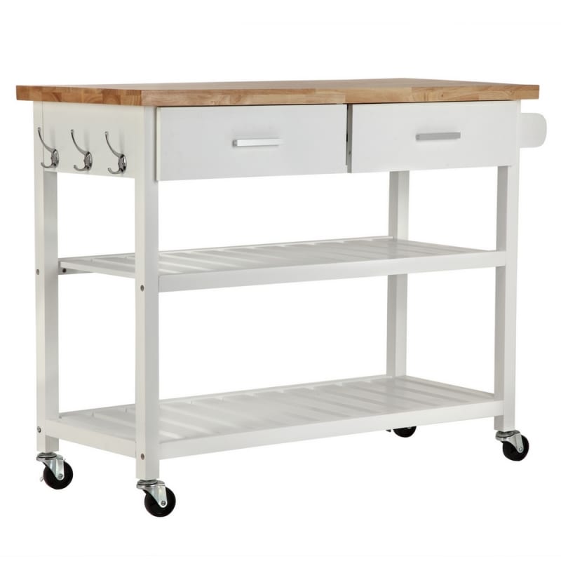 Homegear Storage V2 Kitchen Cart Island White just $119.99 ...