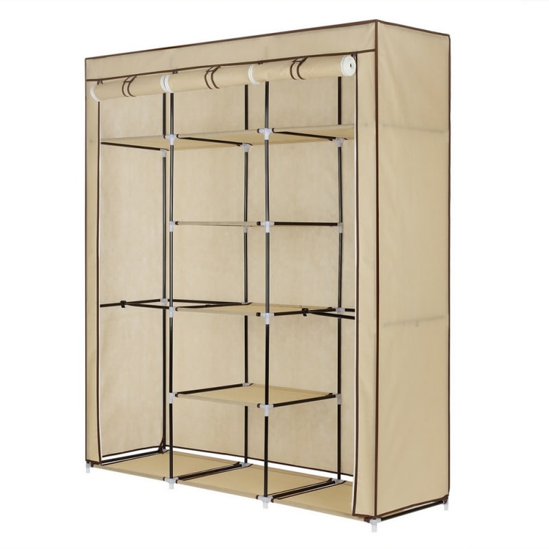 Homegear Triple Fabric Portable Wardrobe Closet Cream Just 39 99