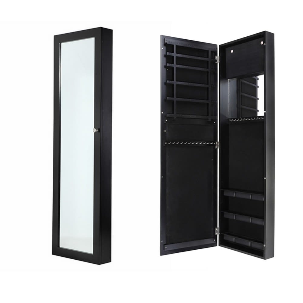 OPEN BOX Homegear Wall Mounted Mirrored Jewelry Cabinet ...