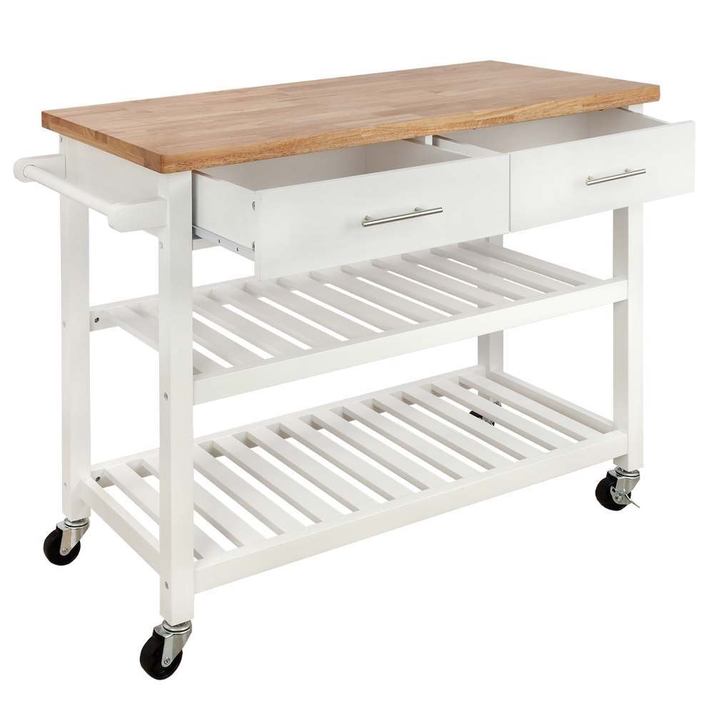 Homegear Open Storage V3 Kitchen Cart with Shelves ...