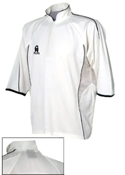 CA Micro Mesh Plus Cricket Shirt - White / Burgundy