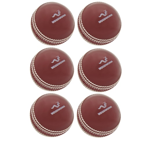 Woodworm Cricket 6 Pack Incrediball Soft Cricket Balls, Red