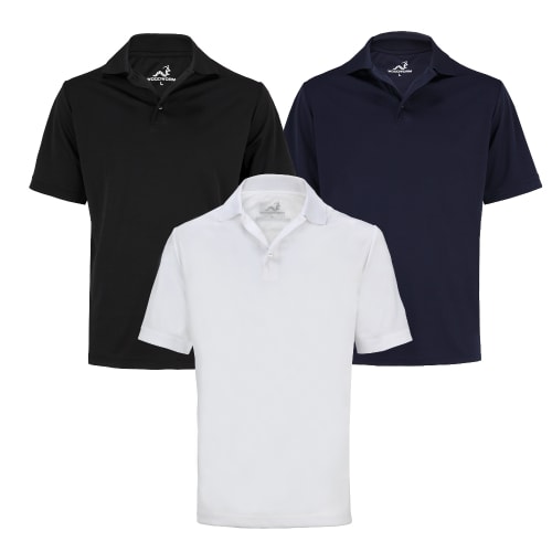 Woodworm Golf Solid Panel Polo Shirt - 3 pack
