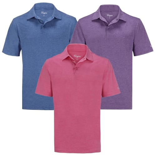 Forgan of St Andrews Premium Heather Golf Shirts 3 Pack - Mens