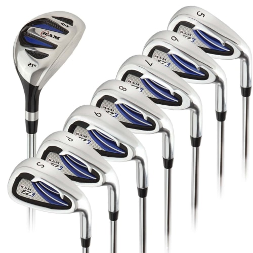 Ram Golf EZ3 Mens Right Hand Iron Set 5-6-7-8-9-PW-SW - HYBRID INCLUDED 