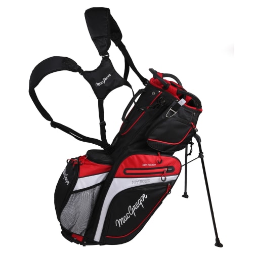 MacGregor Golf Hybrid Stand / Cart Golf Bag with 14 Way Divider, Black/Red