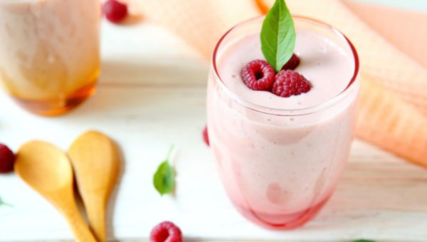 Spiced Raspberry Cottage Cheese Smoothie