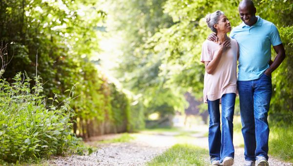 couple, walking, outside, fitness, relationship