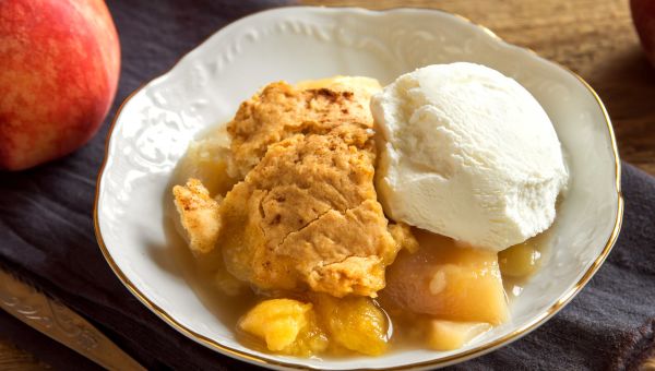 ice cream, cobbler, dessert